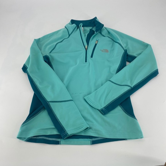 The North Face Tops - The North Face Flight Series Womens Medium Teal Quarter Zip Pullover Running Top